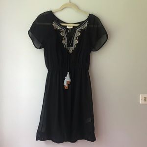 Boho Embroidered Dress w Tassels